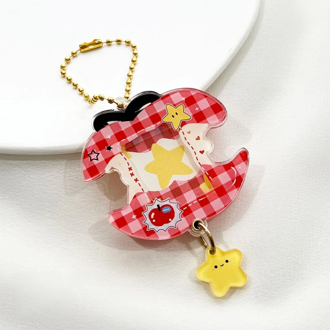 الاكريليك صور منظم إطار الصورة الشخصية المفاتيح سلسلة مفاتيح من الكرتون المدمجة Photocard حالة المفاتيح للسفر تذكار هدية - 6