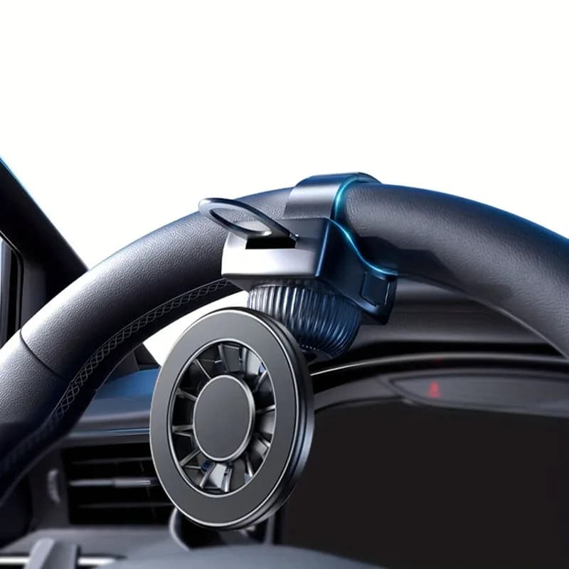 Steering Wheel Magnetic Phone Holder for iPhone Car Mount Stand 360° Rotation No Adhesive GPS Navigation Bracket