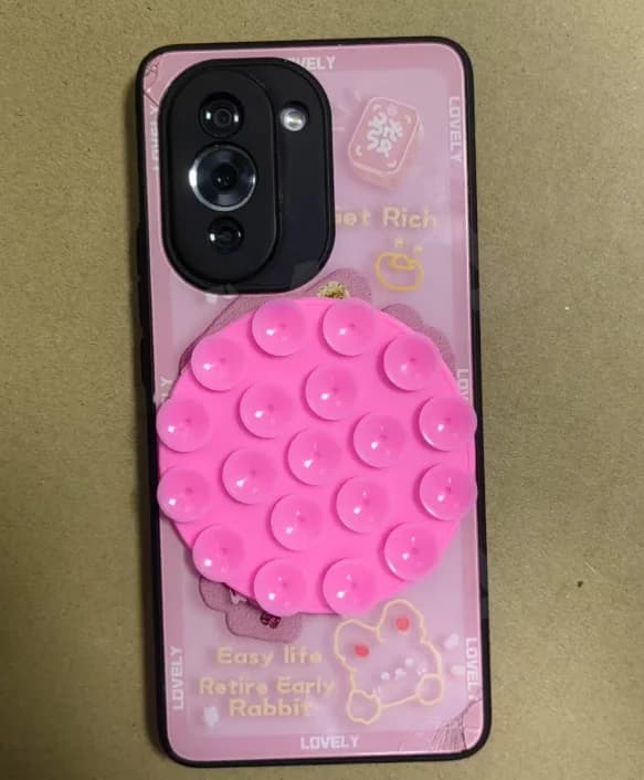 المحمولة كوب شفط من السيليكون لاصق خلفي لاسلكي قوة البنك سيارة المضادة للانزلاق العالمي الهاتف المحمول حامل على الوجهين - 3