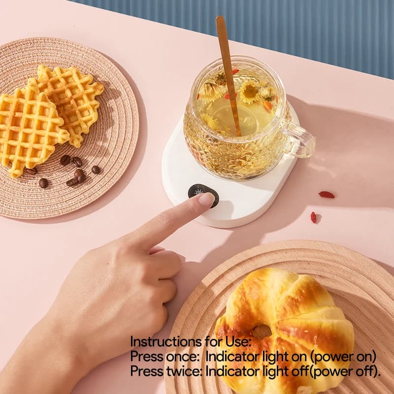 مدفأة أكواب بحرارة ثابتة مع منفذ USB - حصيرة تسخين للشاي والحليب والقهوة - 4