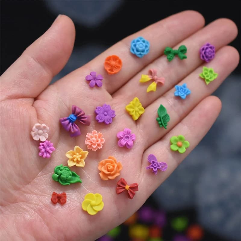 SNASAN Wings Bowknot Flowers Moon Star Silicone Mould For Beauty Nail Art DIY Handmade Tool Small Beads Polymer Clay Mold - 2