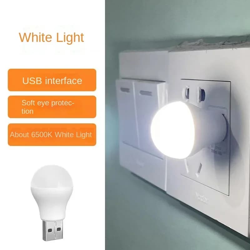 مصباح USB للكمبيوتر المحمول شحن الطاقة مصابيح كتاب صغير LED حماية العين قراءة ضوء صغير مستدير ضوء ليلي - 6
