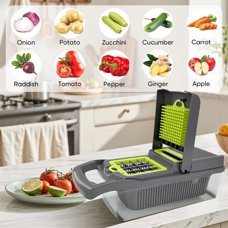 14/16 PcsSet Vegetable Chopper Onion Chopper Handle Food Grate Food Chopper Kitchen Vegetable Slicer Dicer Cut Potato Shredder - 6