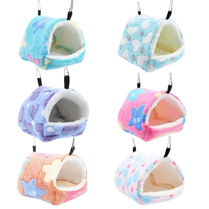 Cute Hamster House Winter Thickening Warm Soft Beds New Bread Small Animal Nest for Hamster Hedgehog Rabbit Pet Accessories 2024 - 2