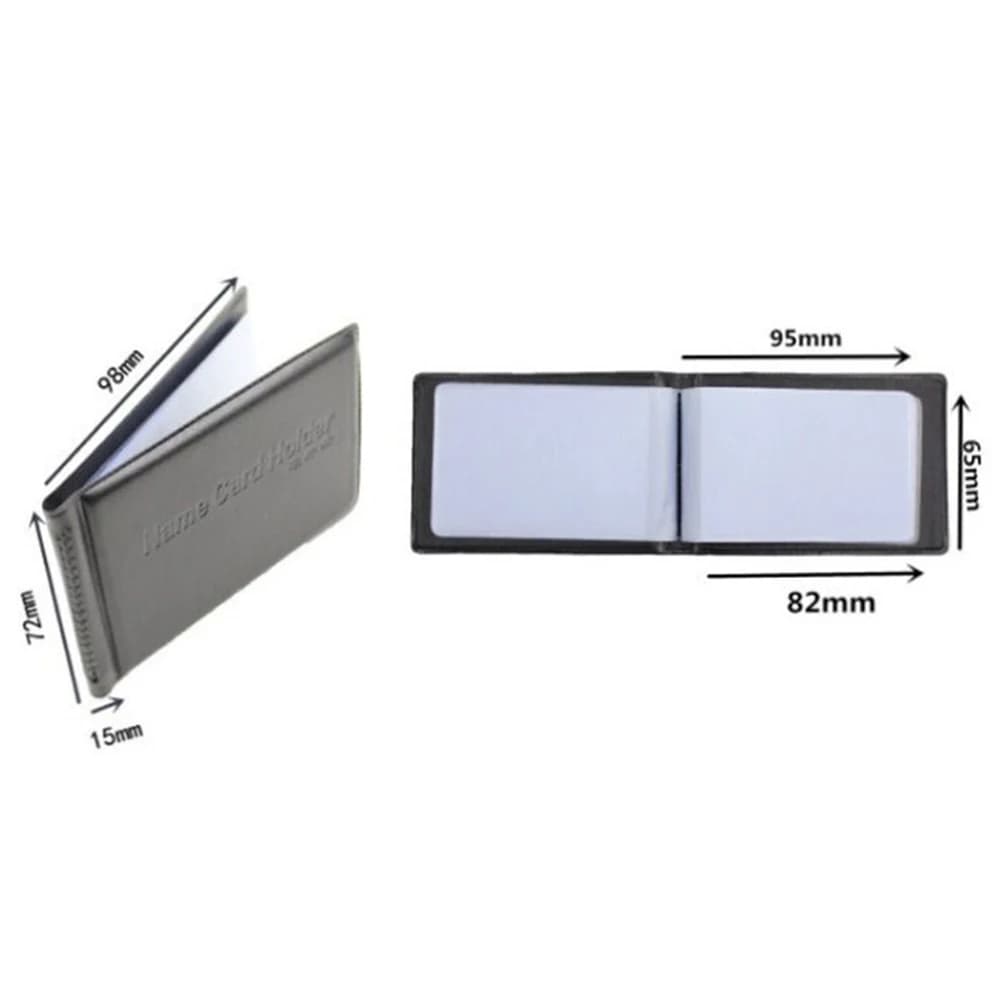 حامل بطاقات عمل من الجلد PU بـ 40 فتحة للرجال محفظة منظمة لبطاقات الاسم وبطاقات البنك لوازم مكتبية - 6