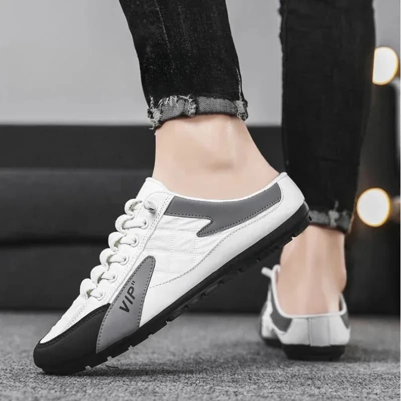Summer Slippers for Men Trendy Men's Flat Bottom Casual Shoes Soft Sole Support Shoes Men's Sneakers - 5