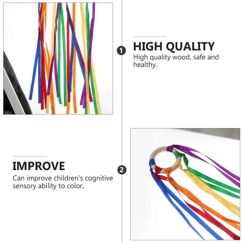 لعبة حسية على طراز مونتيسوري لحديثي الولادة ، حلقة شريط للأطفال غير سامة ، التعرف على الألوان ، تطوير لعبة حسية ، خالية من بيسفا - 6