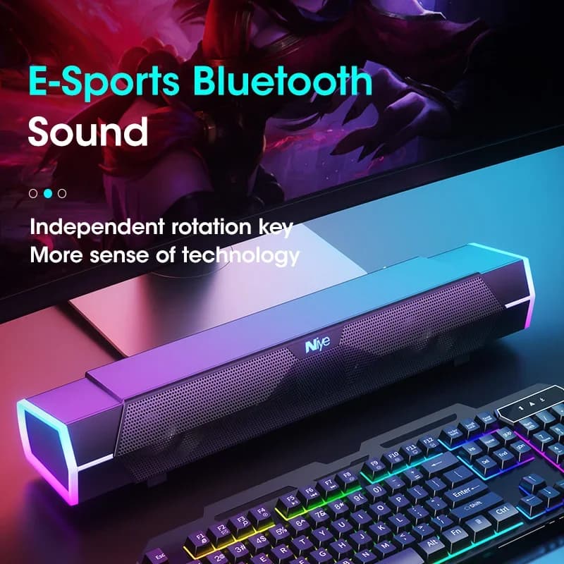 4D Computer Speakers Bluetooth 5.0 Wired Loudspeaker Surround Soundbar Speaker Stereo Subwoofer Sound bar for Laptop Notebook PC - 4