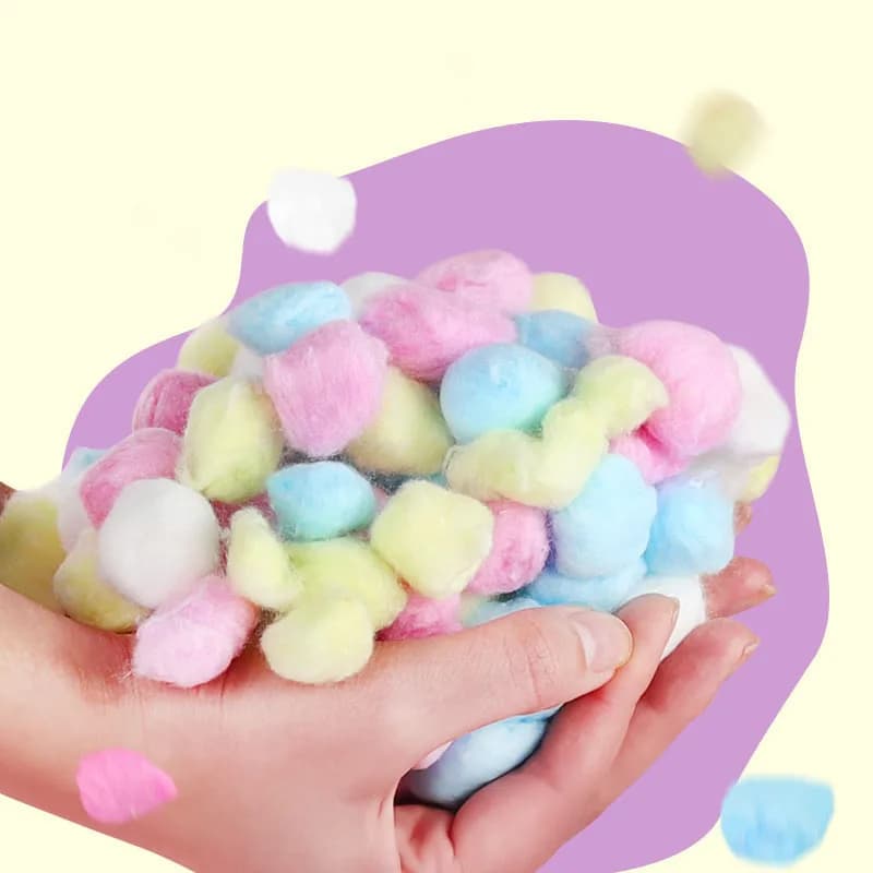 100pcs/pack Colorful Cotton Balls for Small Animal Cages - Hamster Rat Mouse Warm House Bedding Essential Pet Supplies Pack - 2