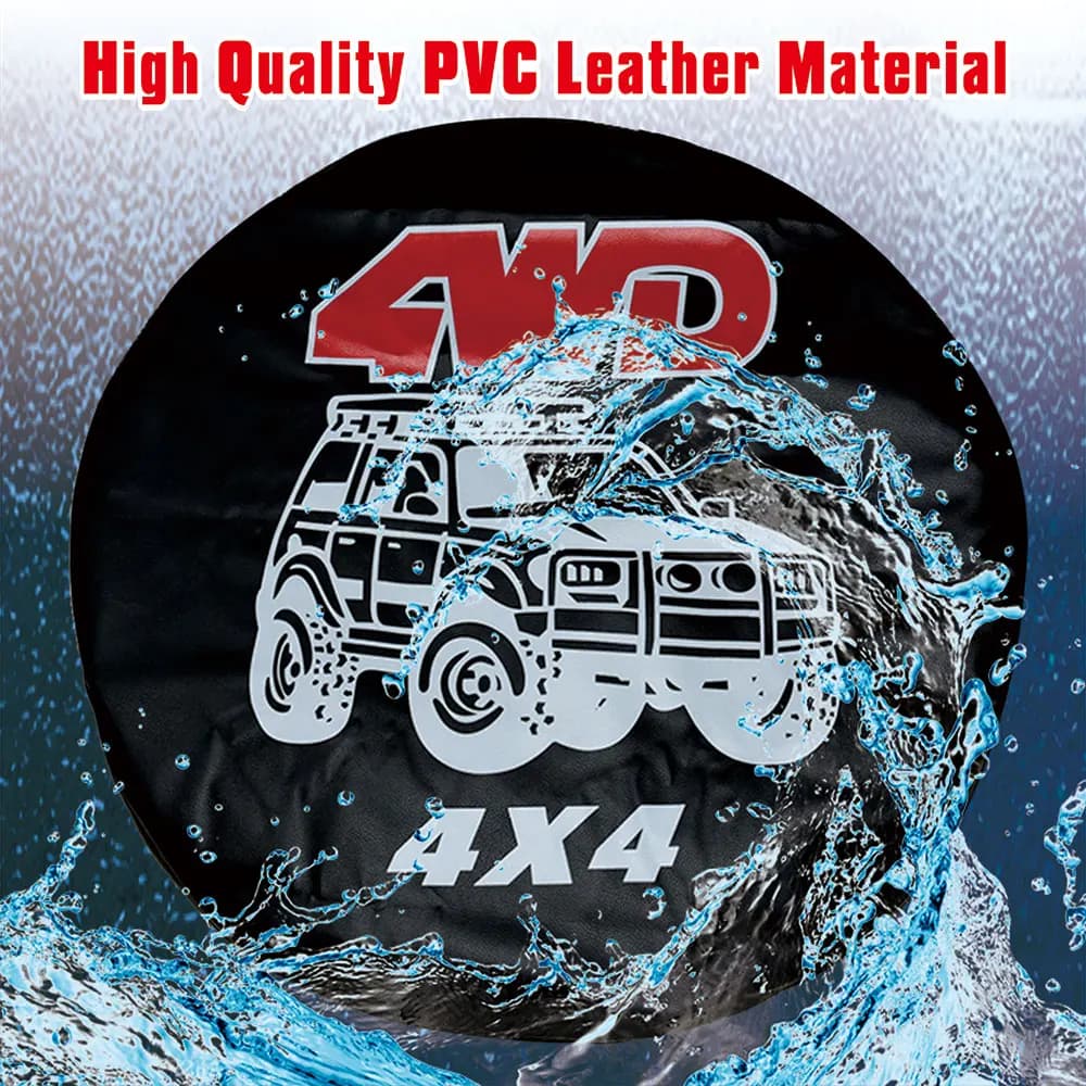 4x4 Overland Vehicle Spare Tire Cover Case Bag Pouch Weatherproof Dust-Proof Wheel Covers for Suzuki Mitsubish 14/15/16/17 inch - 4