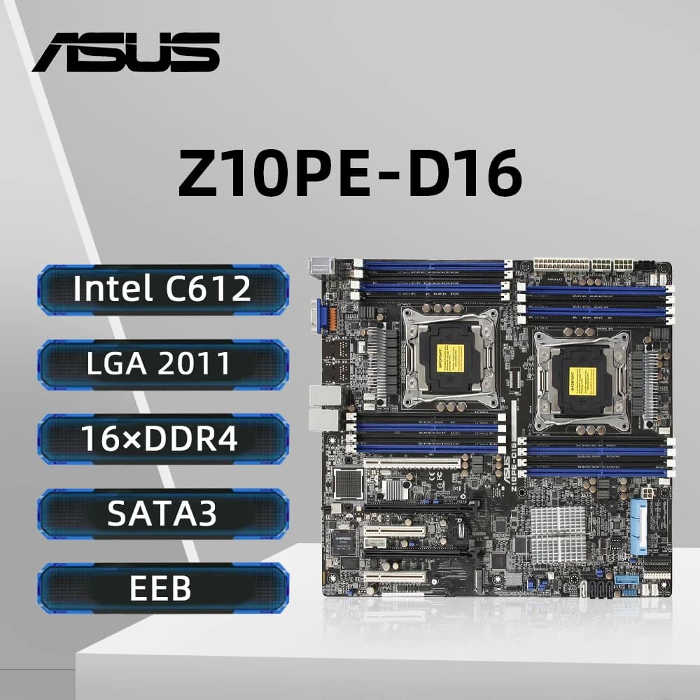لوحة أم ASUS Z10PE-D16 تدعم E5-2600 v4 و E5-2699 v3 و E5-2699 v4 و 1600 v4 معالج 16×DDR4 1024GB مقبس LGA 2011-3 شريحة Intel C612 M.2 EEB