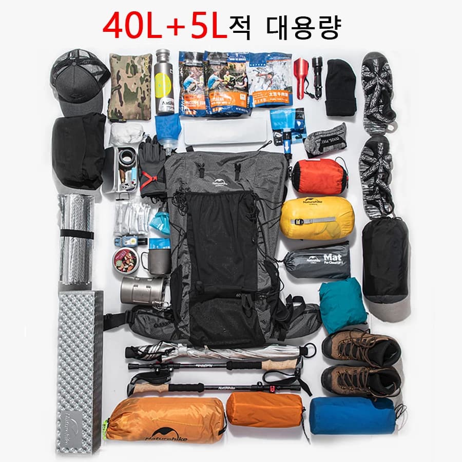 حقيبة ظهر تخييم من Naturehike سعة 45 لتر مقاومة للمطر خفيفة الوزن مناسبة للمشي لمسافات طويلة - 3