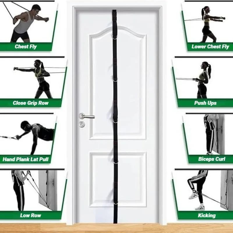 حزام تثبيت الباب بدون ثقب لأشرطة المقاومة، حزام محمول لتمارين اللياقة المنزلية - 3
