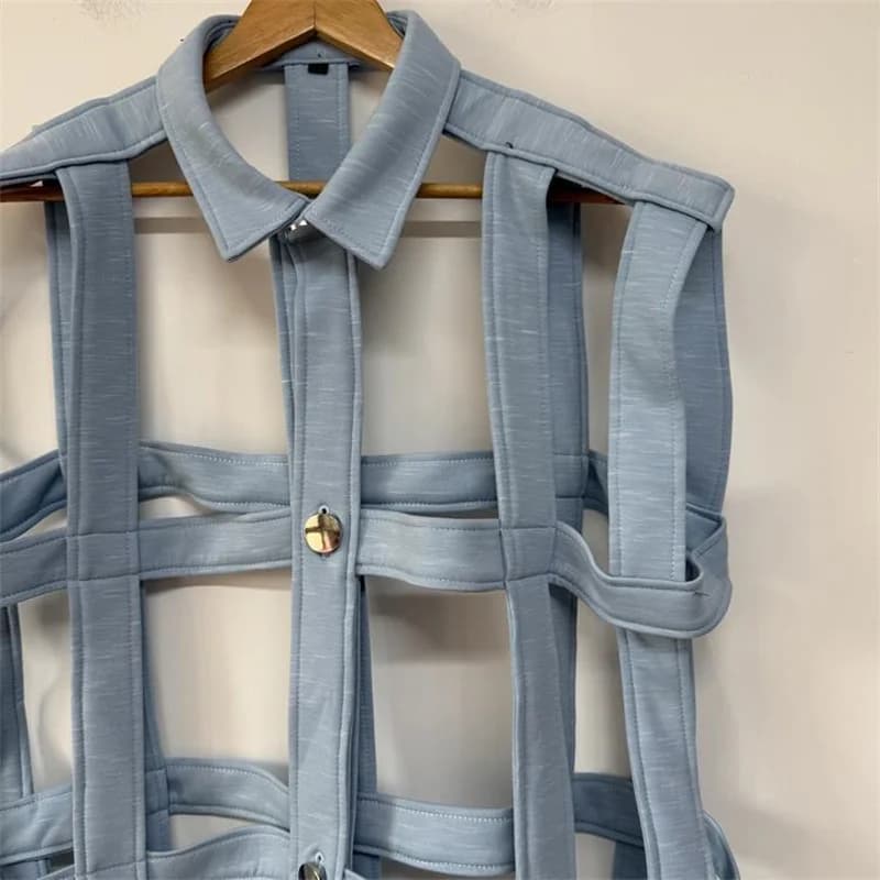 قمصان وبلوزات أحادية الصدر من ماركة Tide، تصميم عصري ومميز، قميص أجوكير مجوف للسيدات - 5