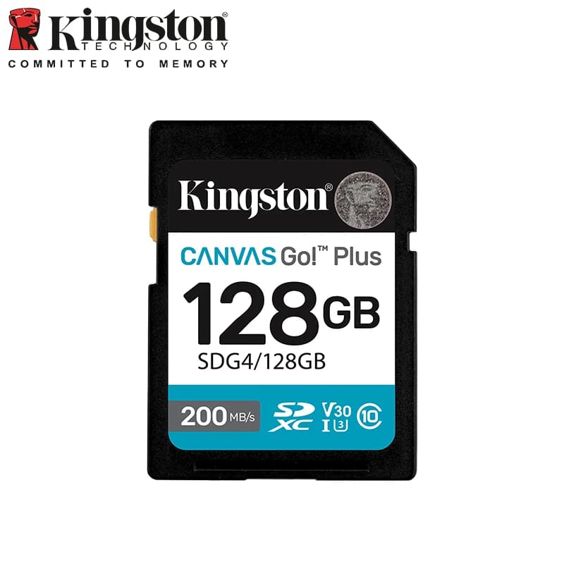 كينجستون SDG4 بطاقة اس دي لكاميرات DSLR وبدون مرآة فيديو 4K V30 C10 بطاقة ذاكرة SDXC بسرعة تصل إلى 200 ميجابايت/ثانية بطاقة فلاش اس دي عالية السرعة