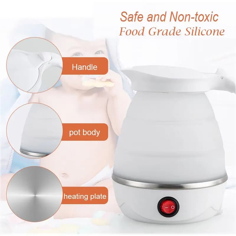 Foldable And Portable Teapot Water Heater 600ML Household Travel Electric Water Kettle 220V Kitchen Appliances Water Boiling Pot - 3