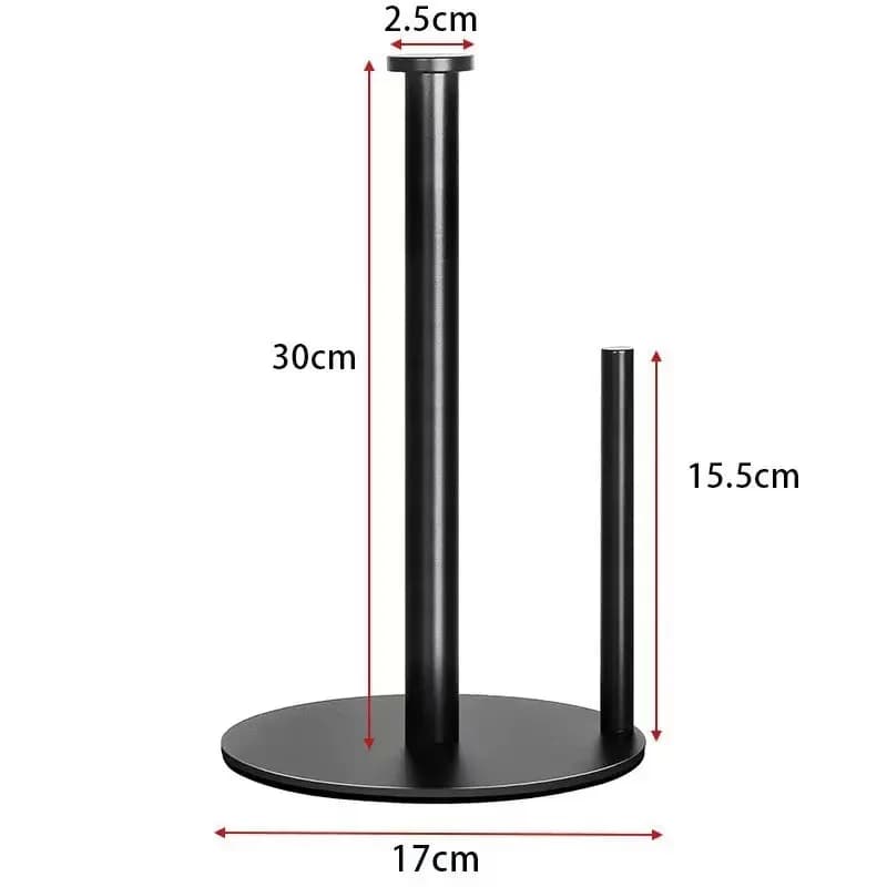 حامل لفائف المطبخ من الفولاذ المقاوم للصدأ مع قاعدة مرجحة - منظم كونترتوب عالي التحمل، تصميم موفر للمساحة للمناشف الورقية - 5