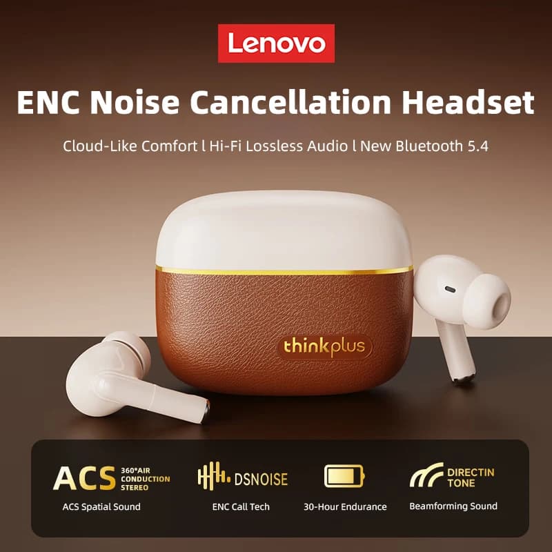 Lenovo LP27 Pro Wireless Bluetooth Headphones ENC Call Clear Noise Cancelling Touch Control Earphones Gaming Headset with Mic - 4