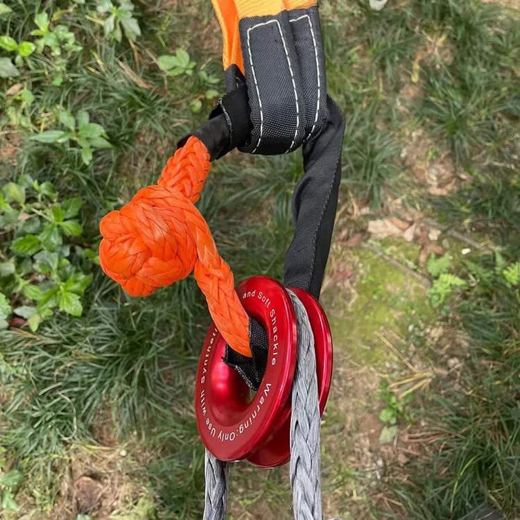 حلقة استرداد من سبائك الألومنيوم CNSPEED 41000 رطل كتلة خطاف بكرة سحب لمجموعة حبال سحب SUV Jeep Truck 3/8" 1/2" - 3