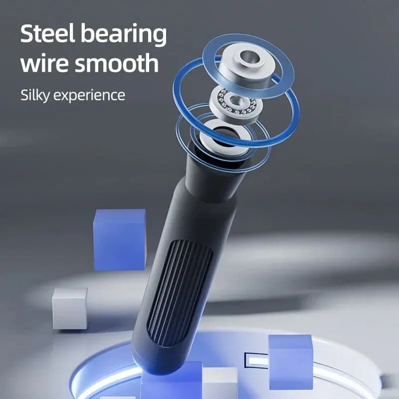 Jump Rope,Adjustable Length Steel Ropes with Ball Bearings, Suitable for Men and Women,Exercise Skipping Rope for Weight-loss - 4