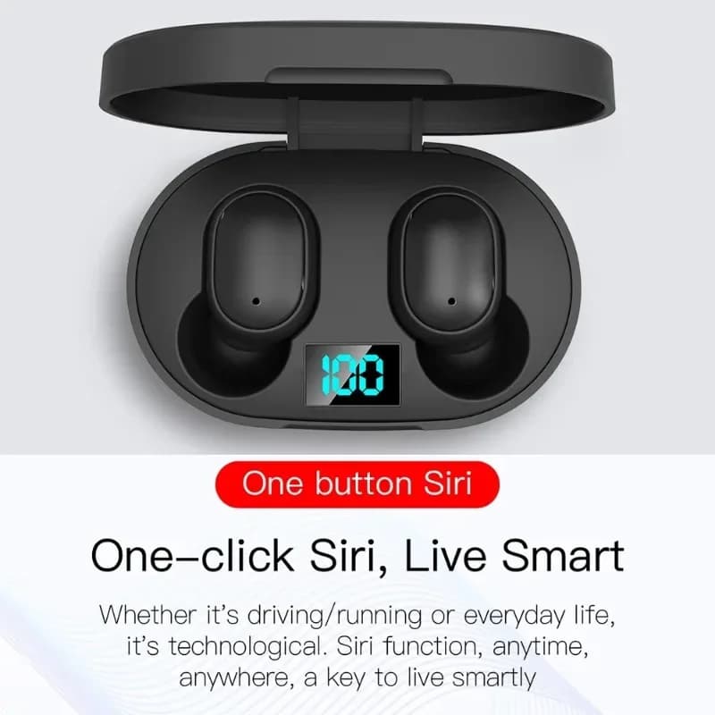 E6S Wireless Earbuds Noise Canceling Waterproof Ear Buds in-Ear Stereo Headphones with LED Display Charging Case - 5