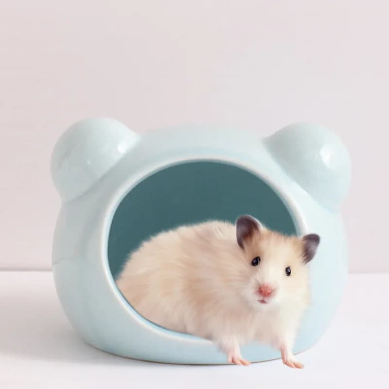 Hamster Nest Small Pet Ceramic Nest A Small House Suitable for Golden Bears Summer Cooling House Hamster Landscaping Accessories - 2