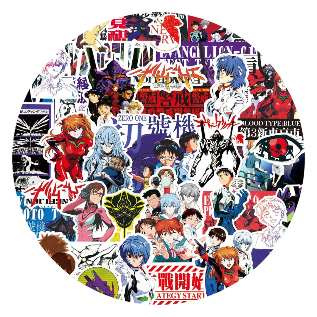 50 قطعة ملصقات كرتونية EVA مانجا لتزيين زجاجات المياه، هدية ألعاب - 4