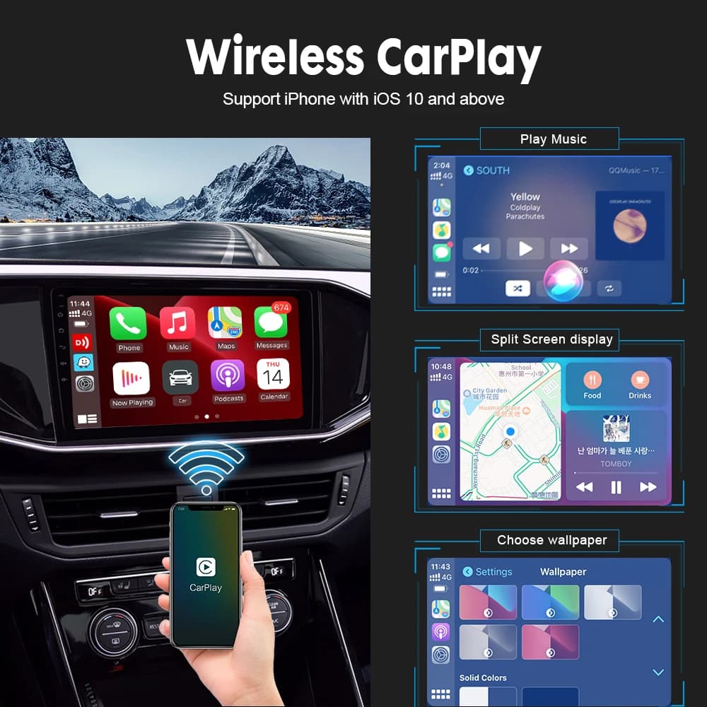 CarlinKit Wired or Wireless CarPlay Adapter USB Android Auto Dongle for Android Car Multimedia Mirrorlink Waze Spotify Autokit - 4