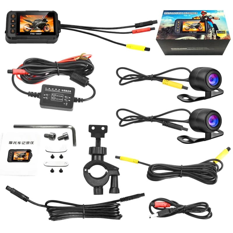 3 Inch Motorcycle Dashcam Waterproof Motorcycle Camera DVR Front 720P & Rear 480P Camera Video Loop Recorder Black Night Vision - 6