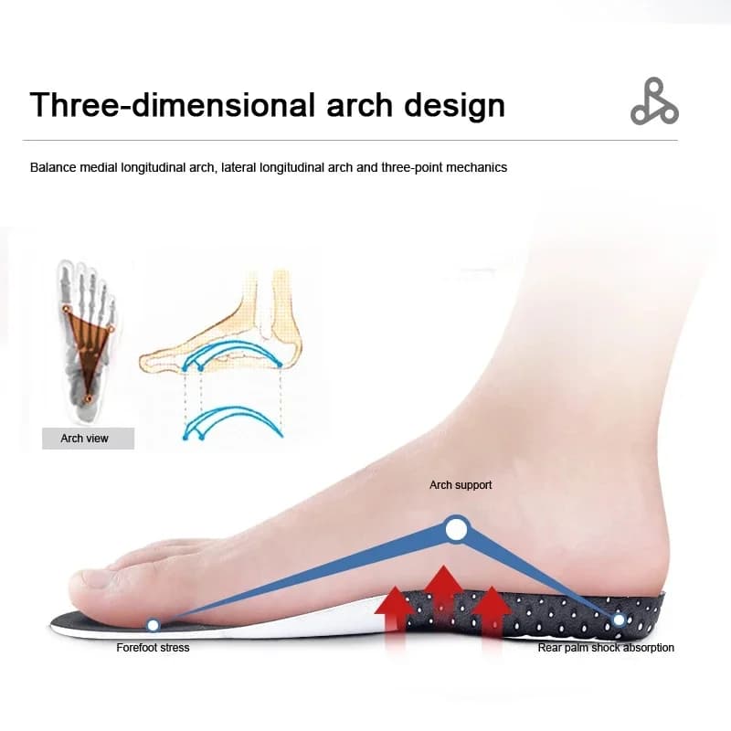Shock-absorbing sports insole men and women arch support Orthopedic insoles Breathable comfortable running Shoe Pads 2Pcs/4Pcs - 4