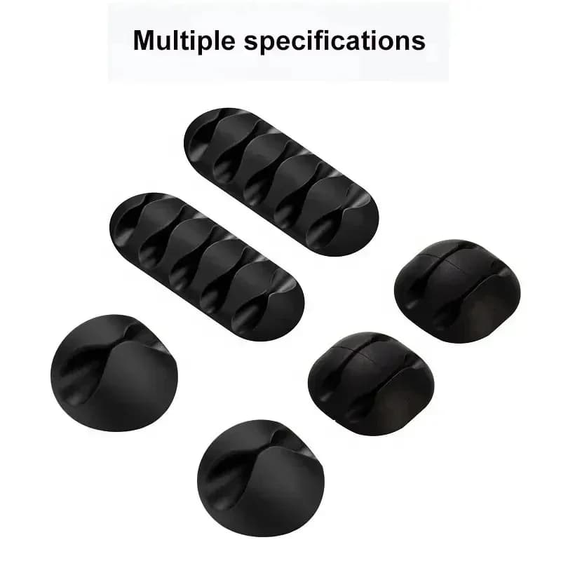 Cable Cord Wire Organizer Silicone USB Cable Winder Management Clips Self Adhesive for Mouse Keyboard Headset For iPhone Huawei - 2