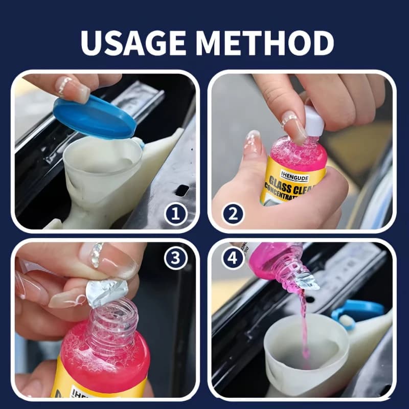 Car Glass Concentrated Coating Waterproof Windshield Wiper Fluid, Keeps It Smooth, Rainproof and Anti-Fog Without Streaks, Quickly Restores Glass Clarity - 3