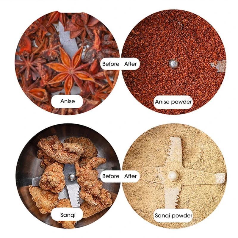 مطحنة قهوة كهربائية متعددة الوظائف بقوة 400 واط، مطحنة حبوب ومكسرات وتوابل للمطبخ والمنزل - 5