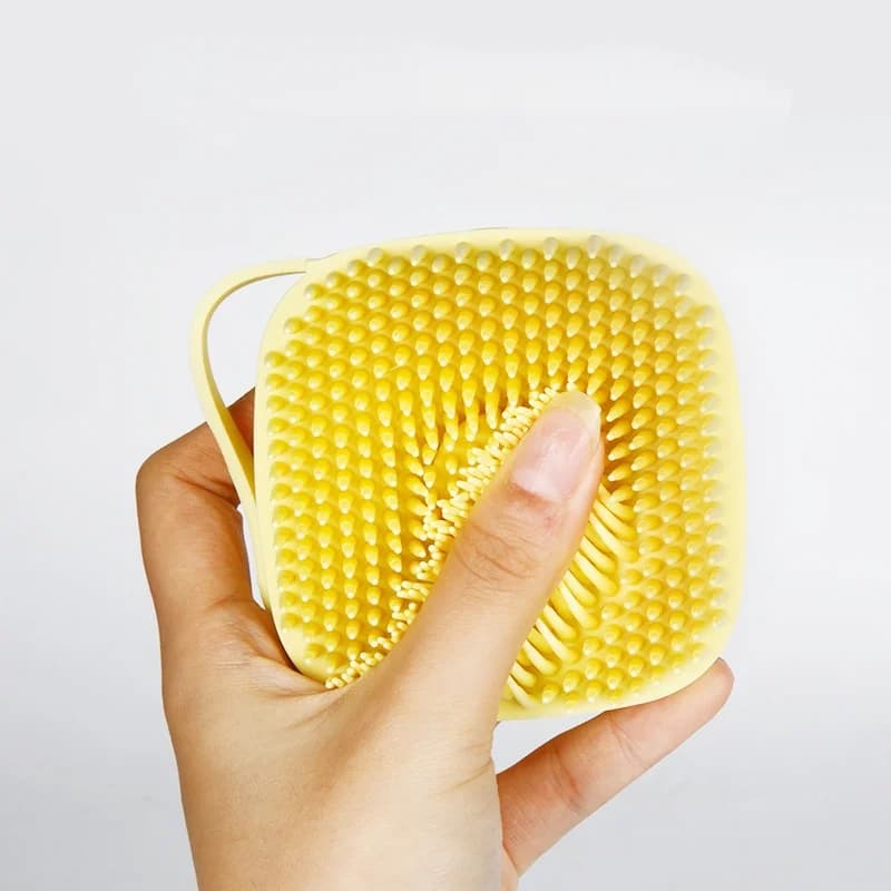 فرشاة استحمام وتدليك متعددة الوظائف للكلاب والقطط أداة تنظيف جراء من السيليكون الناعم والآمن إكسسوارات حيوانات أليفة كبيرة - 3