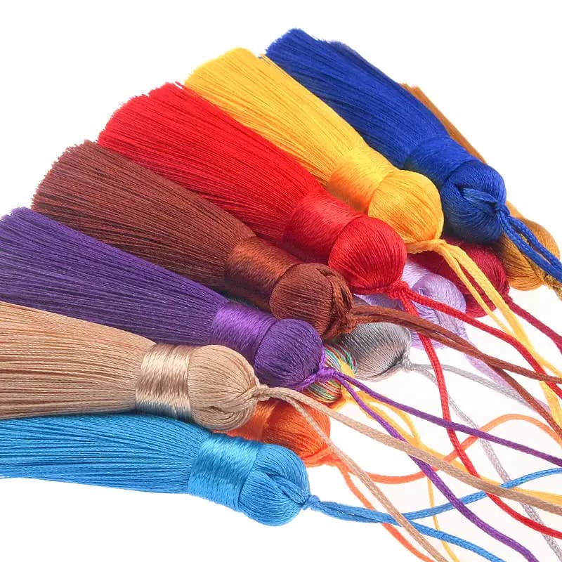 2Pcs Tassel Chinese Knot Vertical Ice Silk Tassel Pendant 5cm Earrings Clothing Decoration DIY Crafts Gift Handmade Accessories