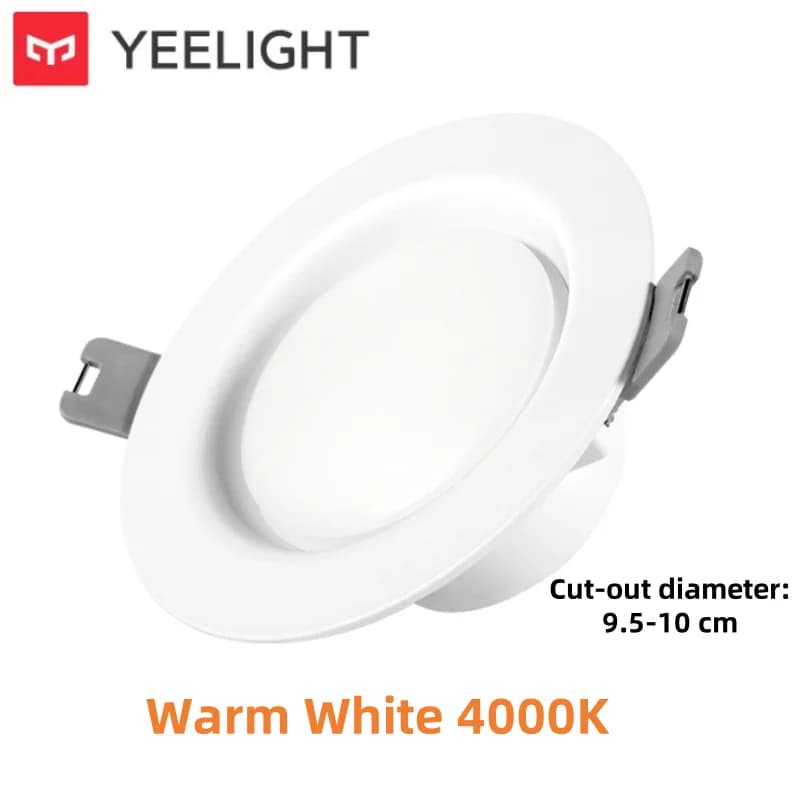 إضاءة سقف مدمجة من Yeelight، LED، أبيض دافئ/أصفر دافئ، سهلة التركيب، درجة حرارة لون 3000K/4000K، جهد 220V