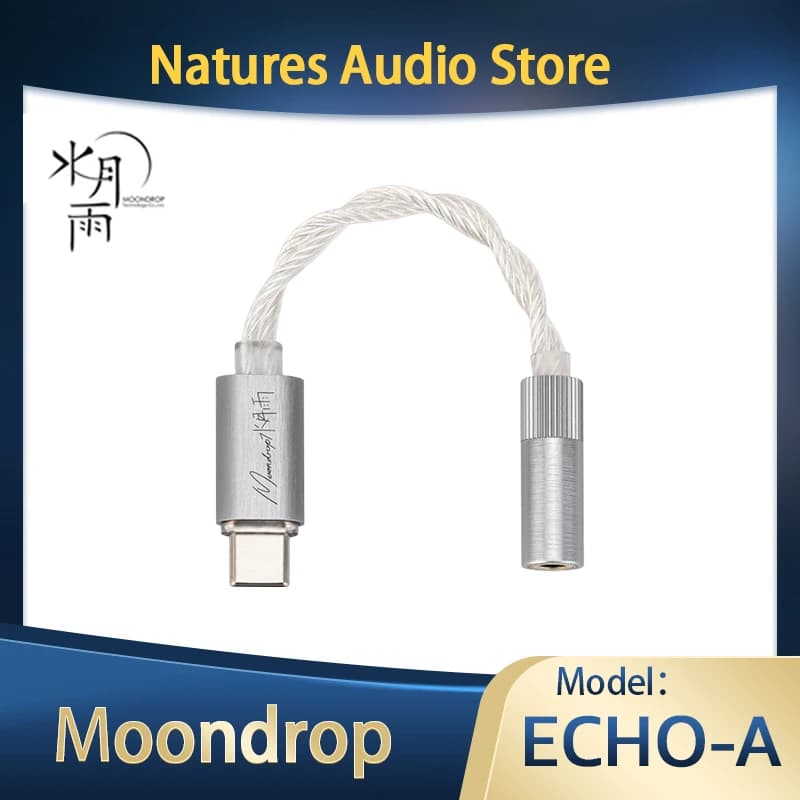 محول Moondrop ECHO-A USB DAC فك التشفير المحمول - مضخم سماعات الرأس - محول TYPE C إلى 3.5 ملم للهواتف المحمولة