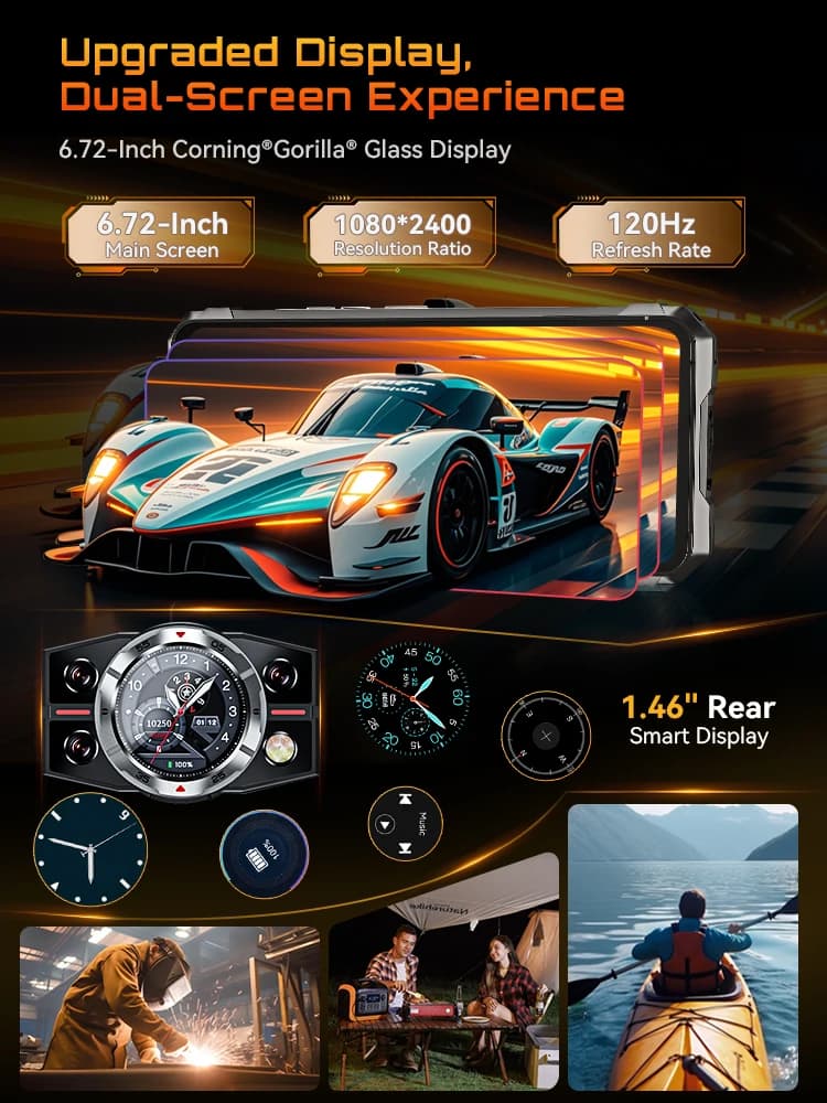 هاتف كوبوت كينج كونج 11 المتين 5G، بطارية 10200 مللي أمبير، معالج 6 نانومتر، 2.5 جيجا هرتز، ذاكرة 32 جيجا بايت (16+16)، تخزين 256 جيجا بايت، كاميرا 108 ميجابكسل - 4