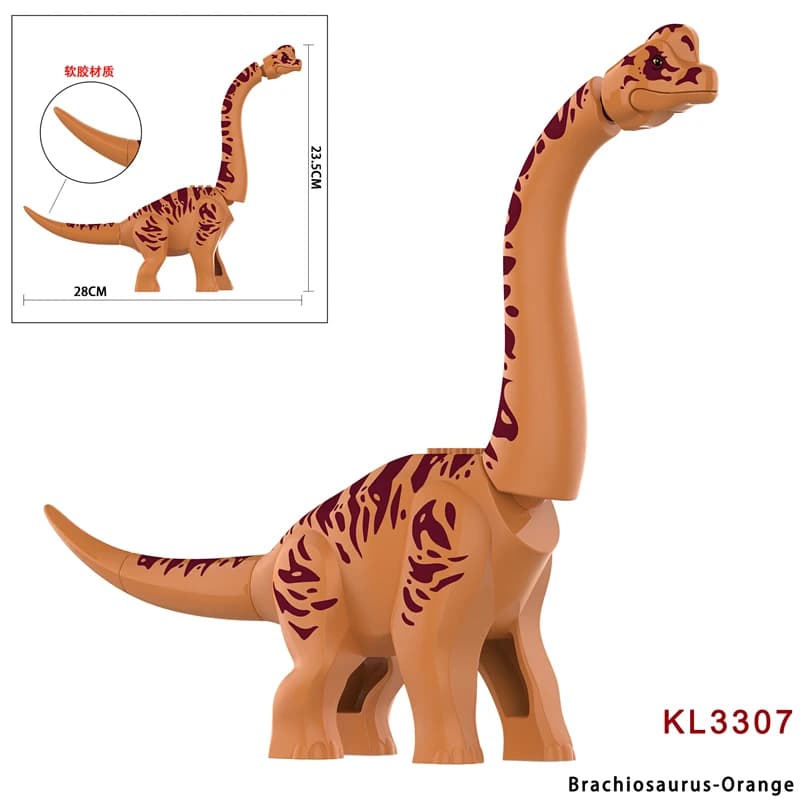 5 Colors Jurassic Brachiosaurus Discovery Building Blocks DIY Dinosaurs Bricks Set Educational Toys For Children Christmas Gifts - 5
