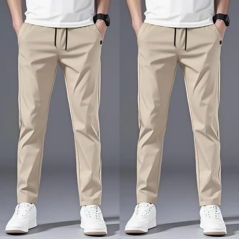 Casual Pants Men's Korean Version Summer Thin Men's New Sports Pants Loose and Versatile Trend Light Luxury Straight Trousers - 6