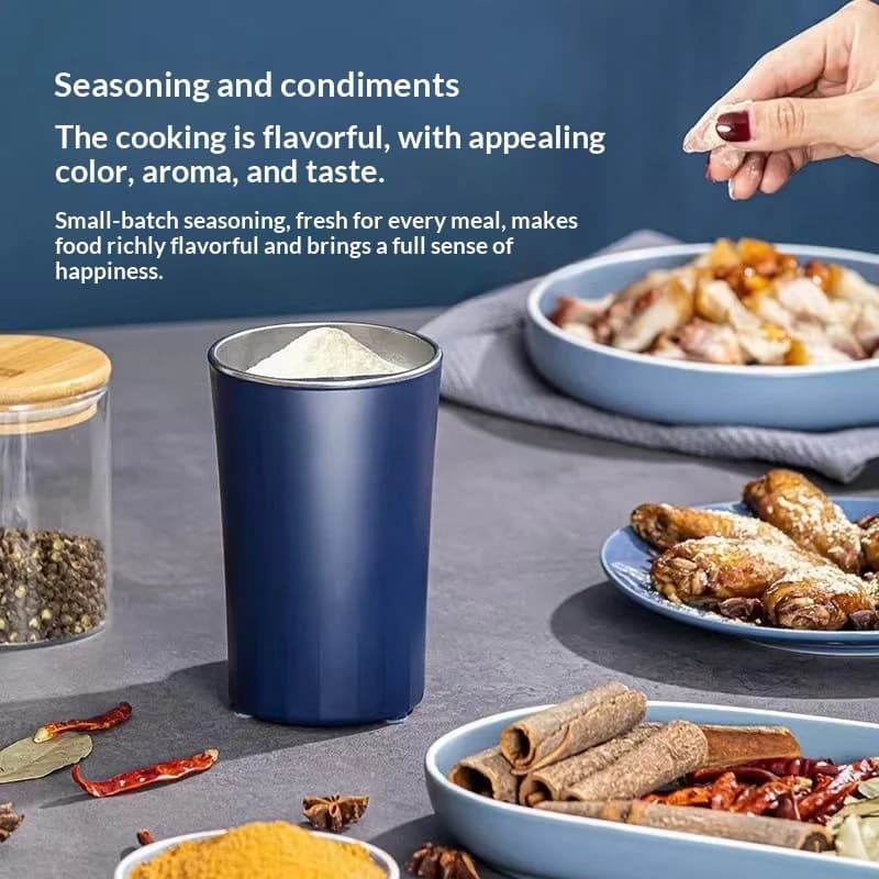 مطحنة كهربائية صغيرة للحبوب والقهوة والمكسرات والبقول والأعشاب من الستانلس ستيل من HOMEFISH 2025 - 3