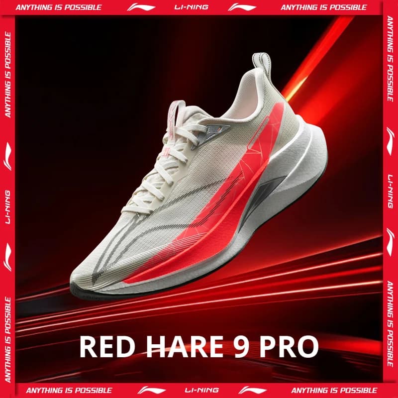 أحذية الجري لي نينغ للرجال RED HARE 9 PRO للسباقات، نعل BOOM، امتصاص الصدمات، تهوية، عاكسة، أحذية رياضية ثابتة ARPW001