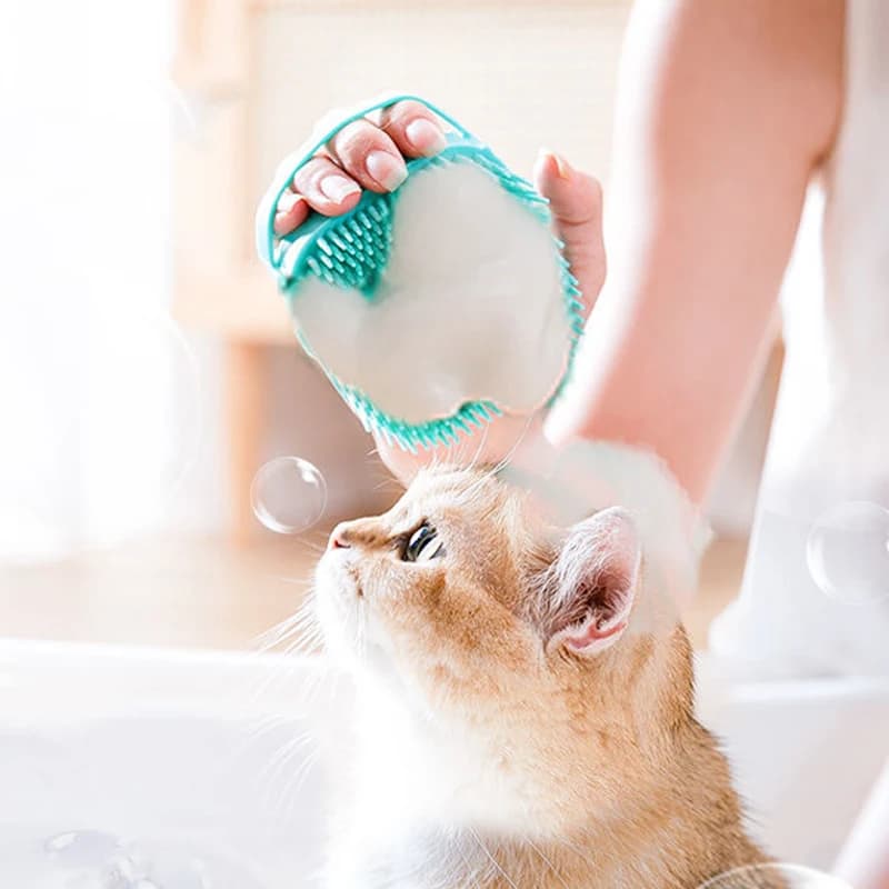 Pet Bathing Brush Soft Silicone Massager Shower Gel Bathing Brush Clean Tools Comb Dog Cat Cleaning Grooming Supplies - 3