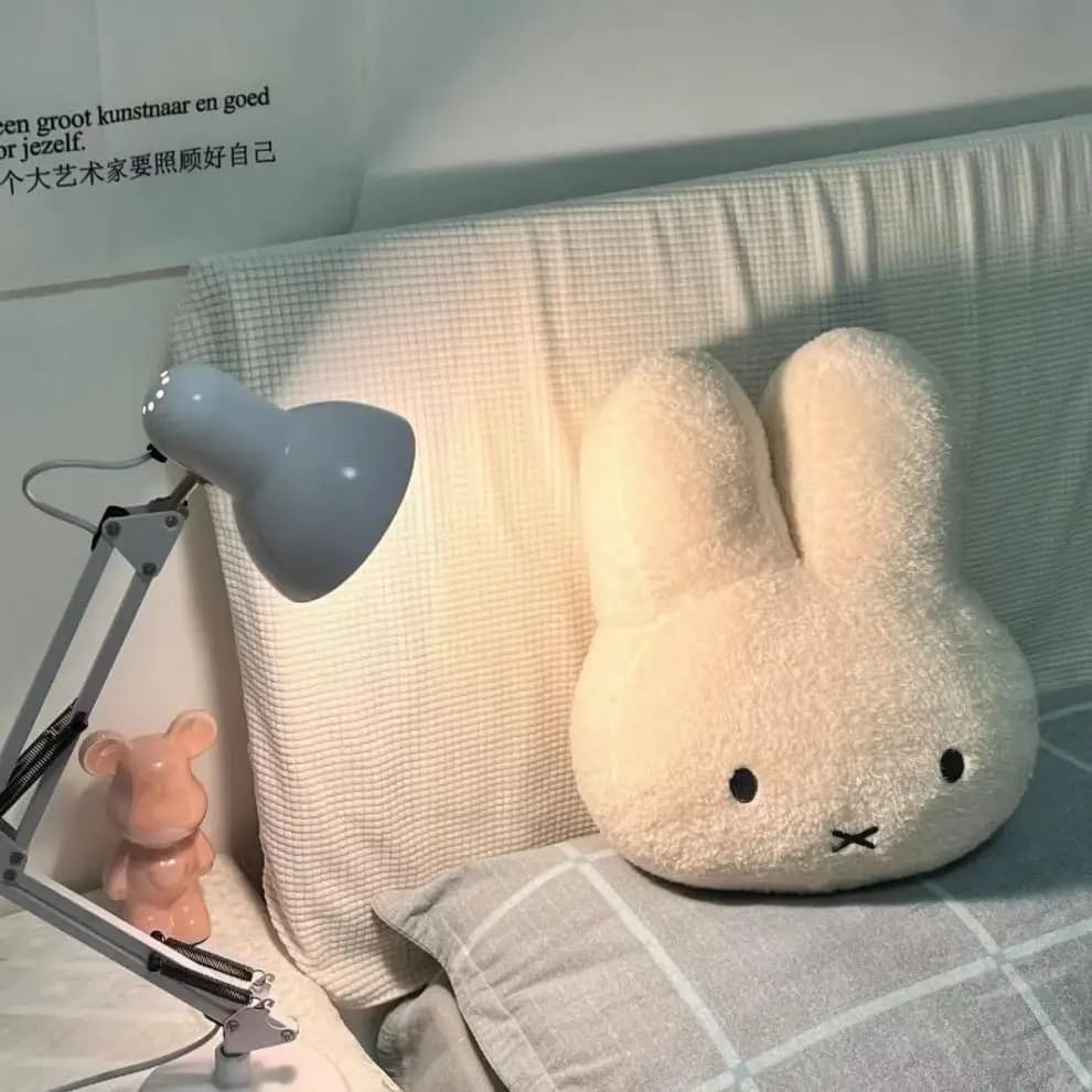 Miffy Black eyes Cute Doll Plush Toy Kawaii Bed Pillow soft comfortable Sofa Cushion Pillow Gift toys for Girl and Boy - 2