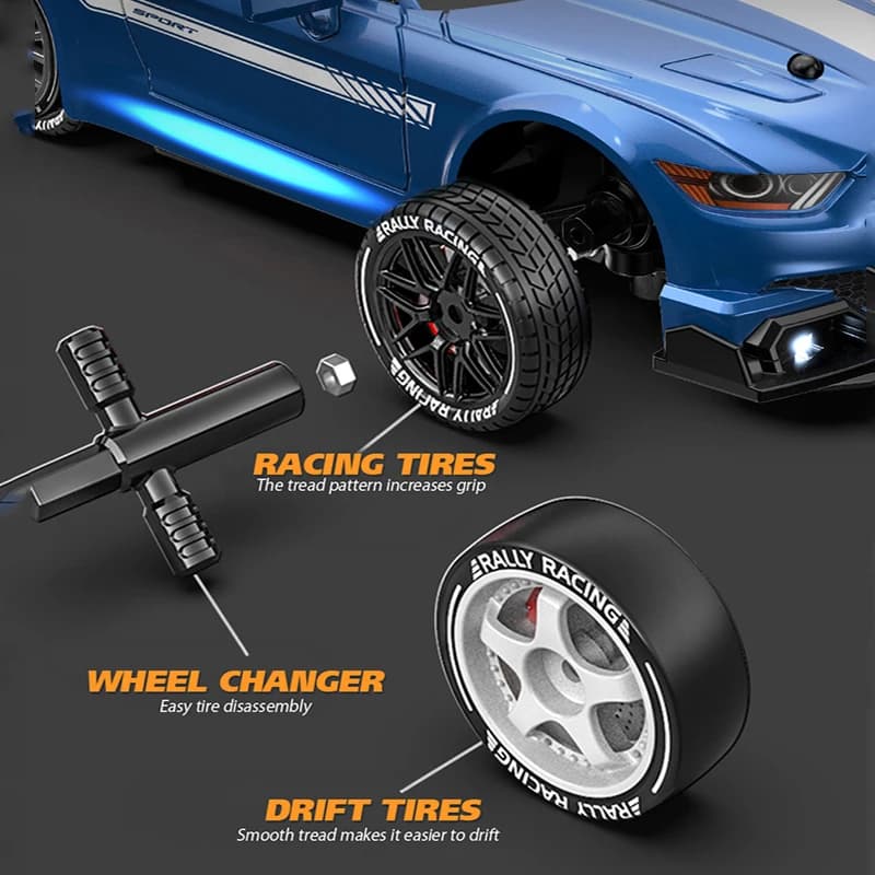 4WD RC Car With LED Remote Control Cars High Speed Fast Drift Racing 2.4G Radio RTR Vehicle GTRPRO Model Toy Kids Children Gift - 6