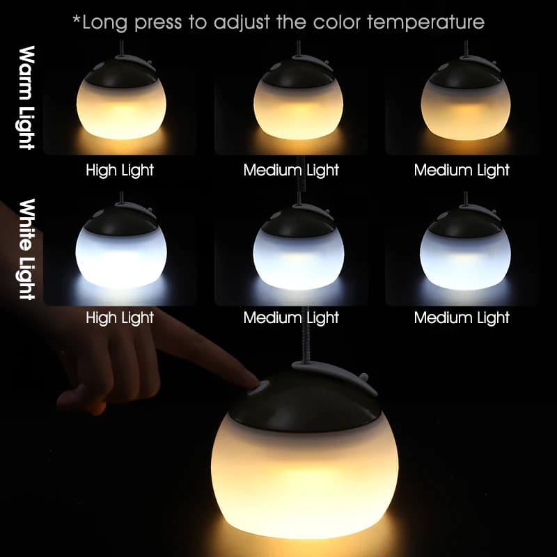 WEST BIKING Camping Tent Hanging Light Portable Camping Lanterns USB Rechargeable Led Light Camp Lamp for Outdoor Emergency - 4