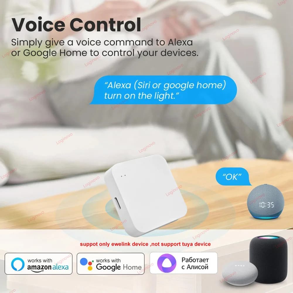 مركز بوابة Zigbee جسر لاسلكي جهاز تحكم عن بعد عبر تطبيق Ewelink أتمتة منزلية ذكية لـ Alexa وGoogle Assistant - 2