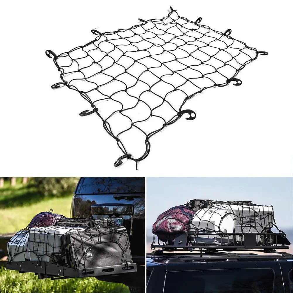 120x90cm Car Roof Rack Luggage Carrier Cargo Net Grid Mesh Roof Rack Net Interior Ceiling Cargo For Pickup Truck SUV Roof - 2