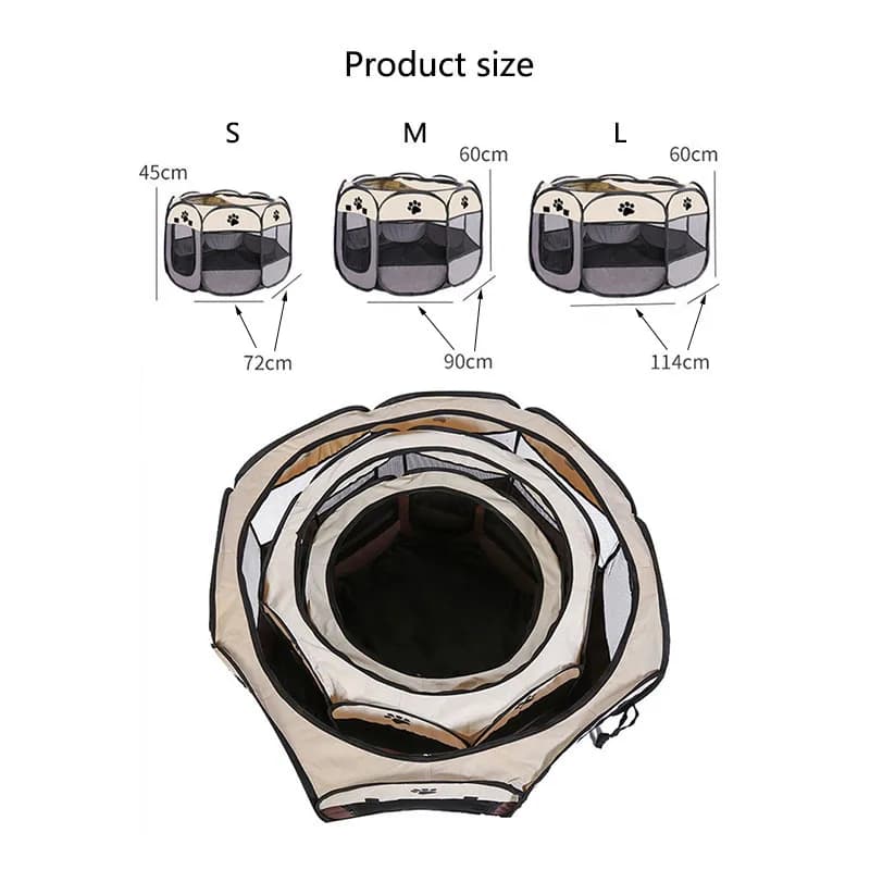 Foldable cats, dog kennels, cats, dogs, delivery rooms, pets, octagonal cages, breathable fences, tents, claw-resistant - 6