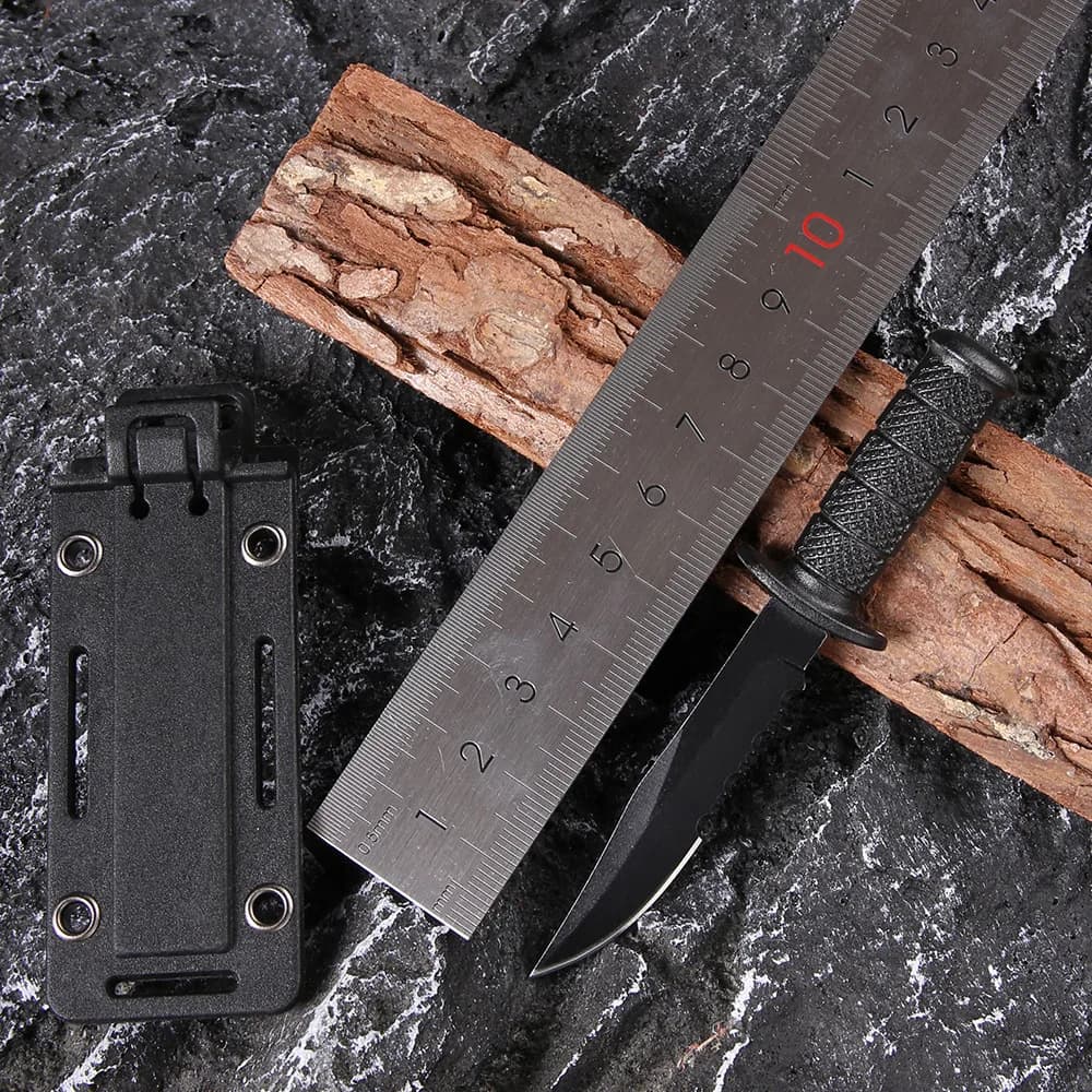 Stainless Steel Mini Outdoor Knife, Portable Camping Straight Blade Knife, Necklace Tool Knife, Multi-functional Survival Knife - 4